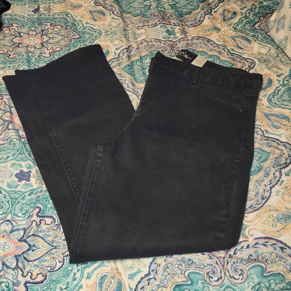Faded Black Denim High Rise Jeans Plus Size 20
